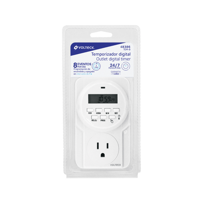 Temporizador Digital 24/7 Volteck