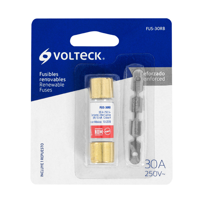 Fusible 30 Amps, Reforzado, Blister, Volteck