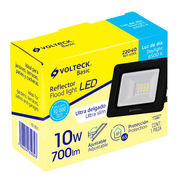 Reflector Led Ultra Delgado con Potencia de 10W e Intensidad 700 Lumens.
