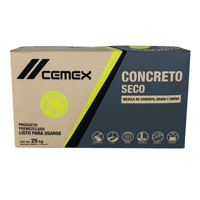 Concreto Seco Mezcla de Cemento-Arena-Grava 25 Kg Cemex