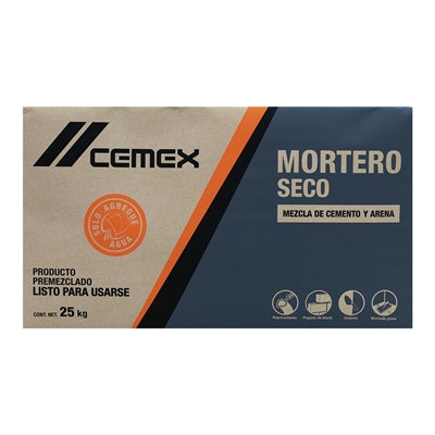 Mortero Seco Mezcla de Cemento y Arena 25 Kg Cemex