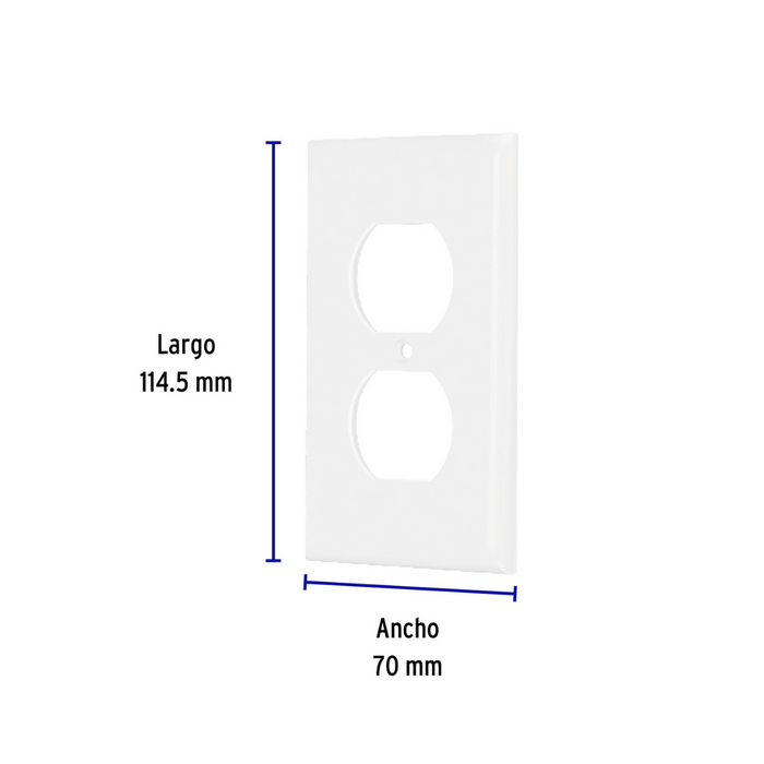 Placa Duplex Blanca Volteck