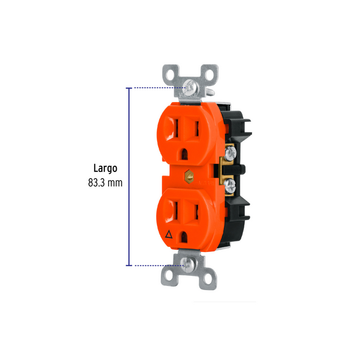 Contacto dúplex, tierra aislada, 15 A, línea standard Volteck