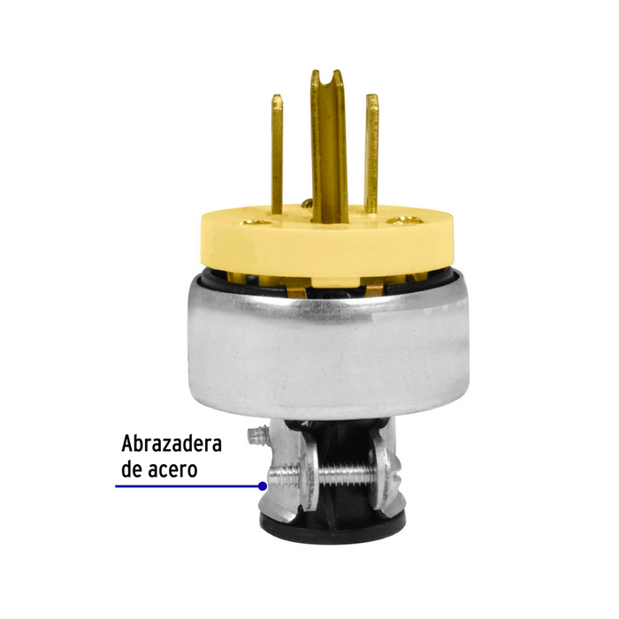Clavija Industrial Blindada Aterrizada, 2 ppolos+Tierra Volteck