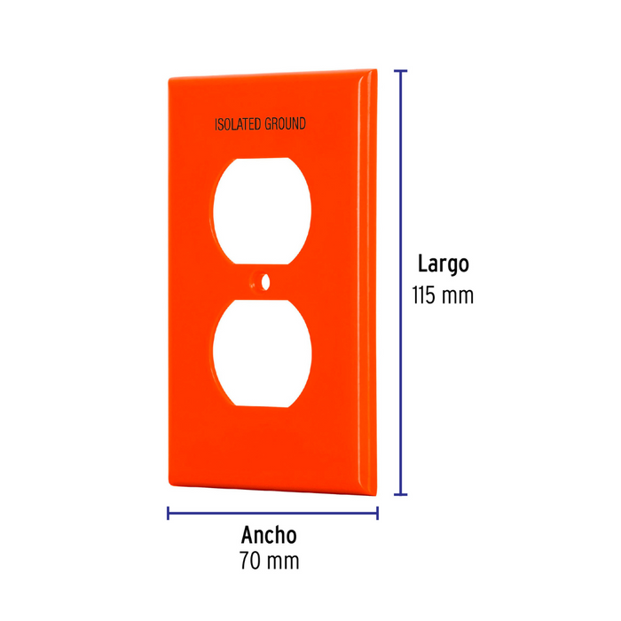 Placa Duplex Naranja - Standard Volteck