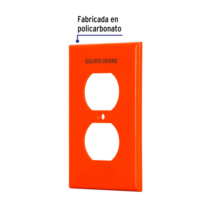 Placa Duplex Naranja - Standard Volteck