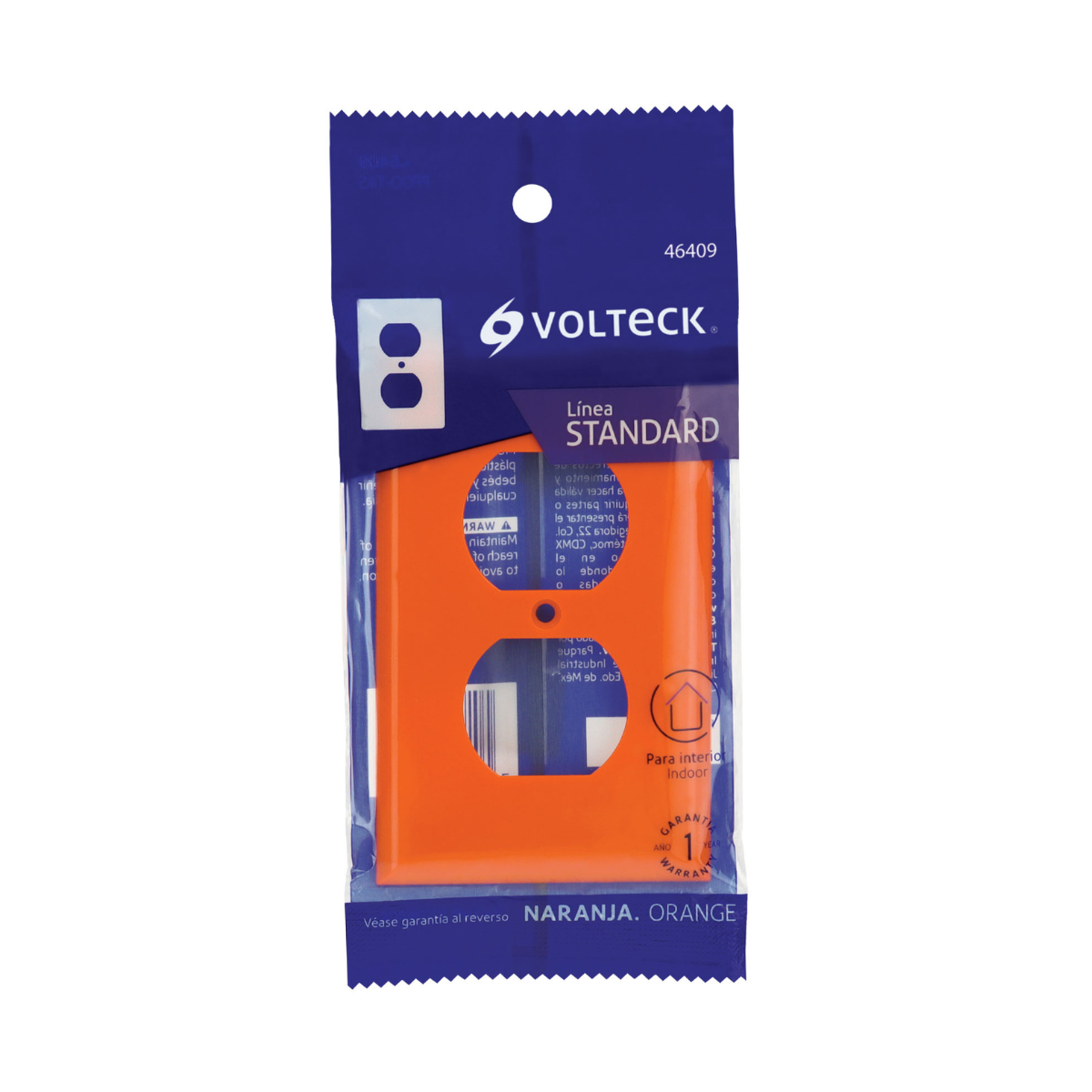 Placa Duplex Naranja - Standard Volteck — MATERIALES LA LIBERTAD