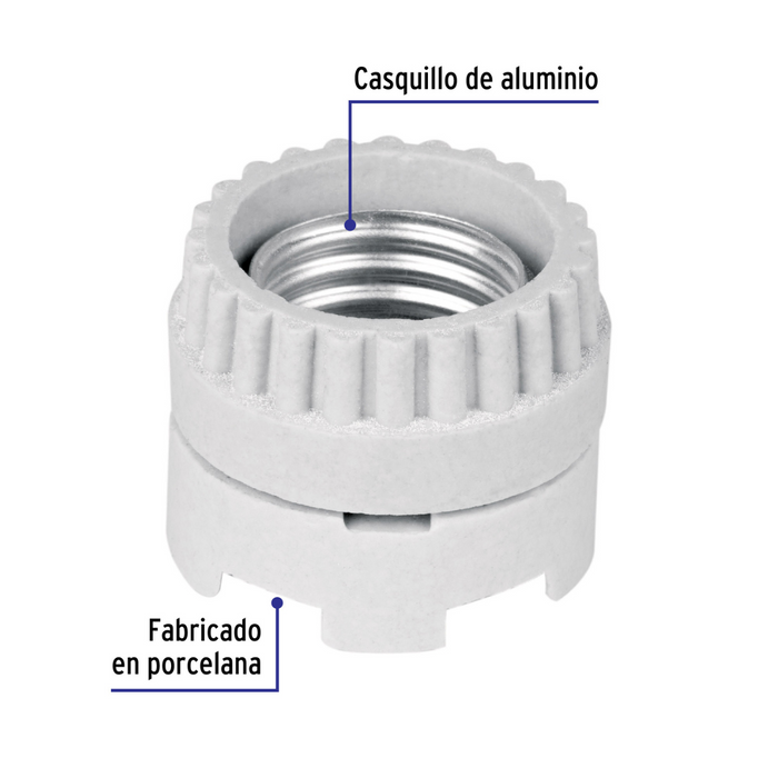 Soquet Tipo Anuncio de Porcelana Volteck