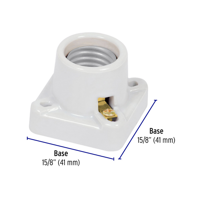 Soquet de Porcelana Base Cuadrada Volteck