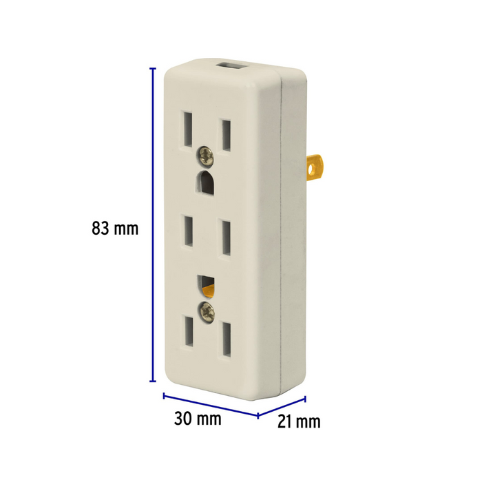 Multicontacto triple, 2 polos + tierra, Volteck