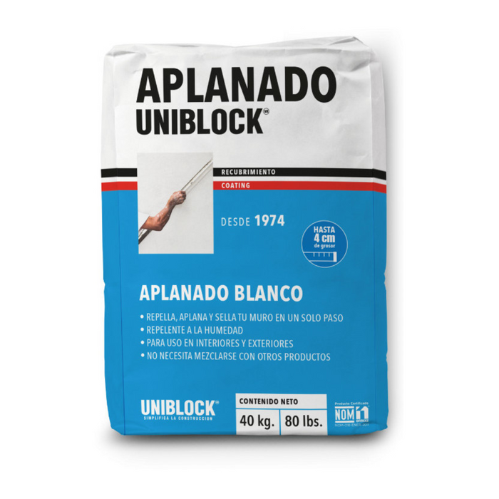 Aplanado Blanco 40 Kg Uniblock