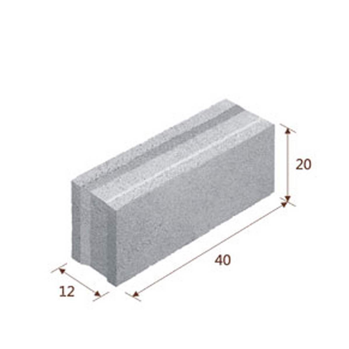 Block Liso Block Macizo 12X20X40 — MATERIALES LA LIBERTAD
