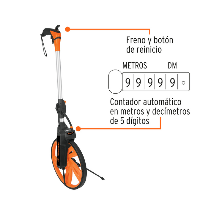 Odómetro con freno, rueda de 13", Truper