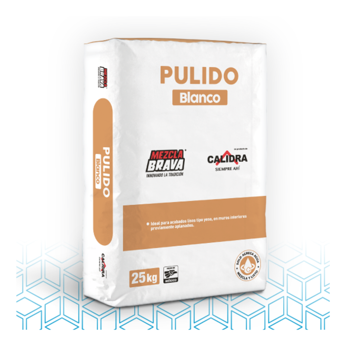 Estuco Pulido Blanco 25 Kg Mezcla Brava Calidra