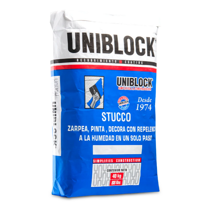 Estuco Fino Blanco 40 Kg Uniblock